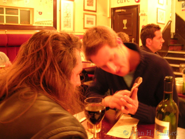 Benjamin and Rupert at the Caf� Rouge in Guildford